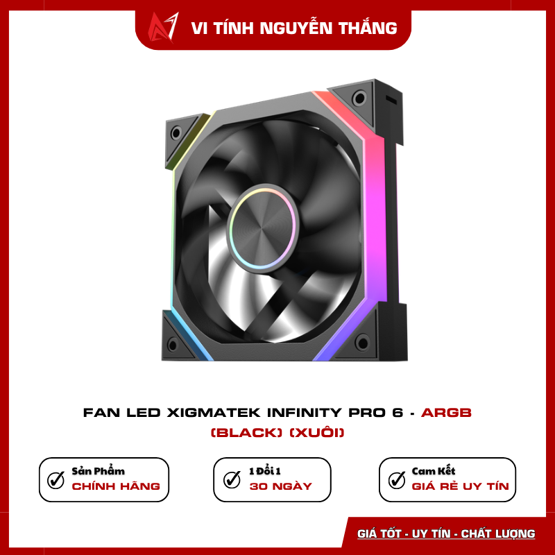 Fan Xigmatek Infinity Pro 6 Black vận hành êm dưới 19.70 dBA