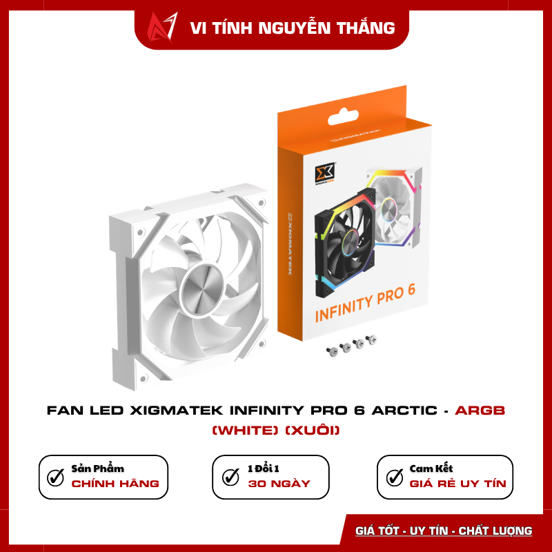 Fan Led Xigmatek Infinity Pro 6 Arctic ARGB White bản xuôi