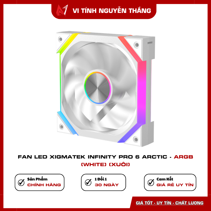 Fan Xigmatek Infinity Pro 6 Arctic Long Life Hydro Bearing tuổi thọ 30000 giờ