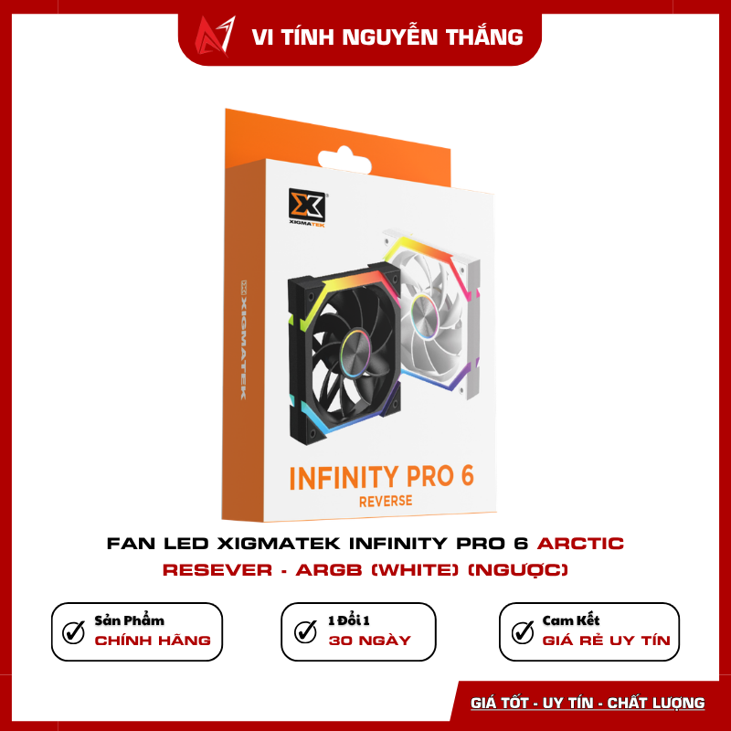 Fan case Xigmatek Infinity Pro 6 Arctic Reverse 120mm màu trắng