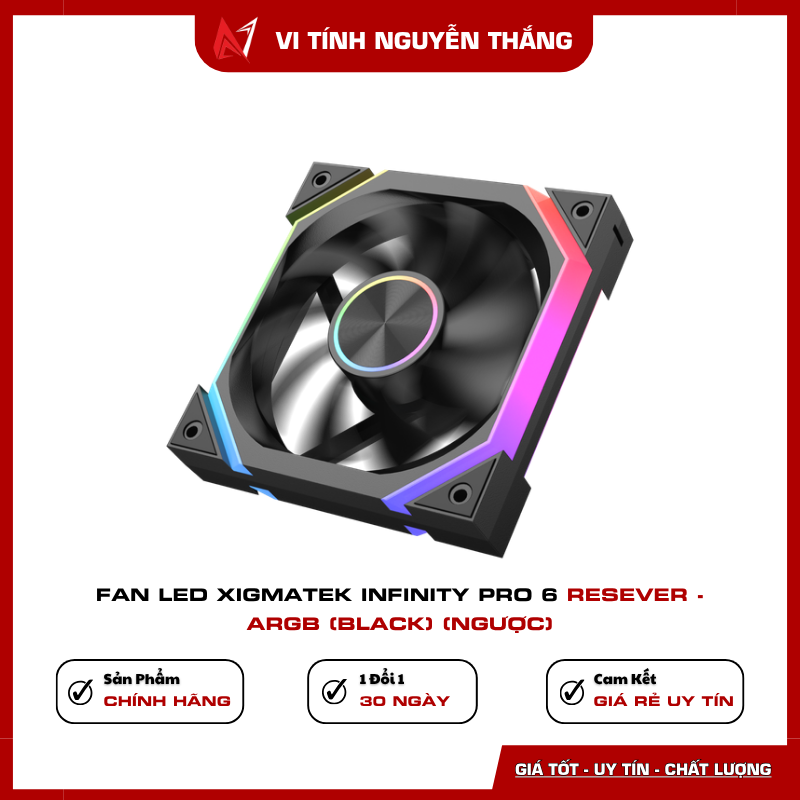 Fan Led Xigmatek Infinity Pro 6 Reverse ARGB Black bản ngược
