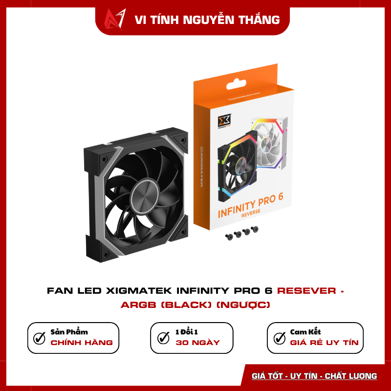 Xigmatek Infinity Pro 6 Reverse Black LED ARGB đẹp cho PC gaming