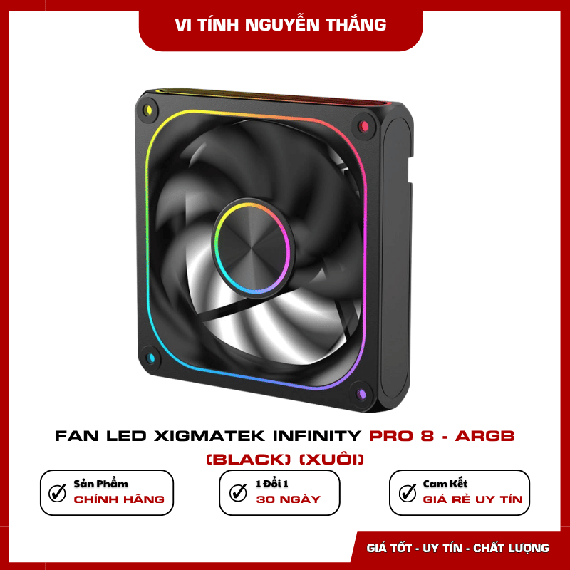 Fan Led Xigmatek Infinity Pro 8 ARGB Black hiệu ứng LED vô cực