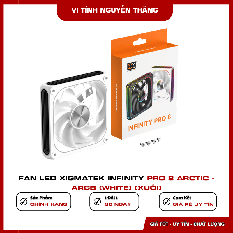 Hiệu ứng LED Infinity ARGB trên fan Xigmatek Infinity Pro 8 Arctic