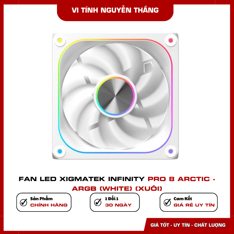 Fan Led Xigmatek Infinity Pro 8 Arctic ARGB White gió xuôi