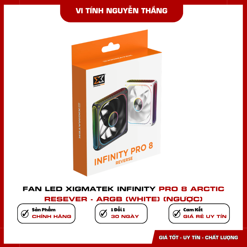 Fan case Xigmatek Infinity Pro 8 Arctic Reverse màu trắng 120mm