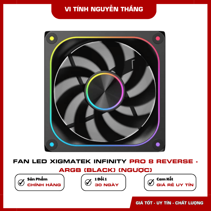 Fan Led Xigmatek Infinity Pro 8 Reverse ARGB Black cánh ngược