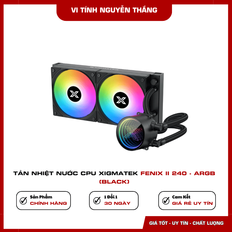 Xigmatek FENIX II 240 ARGB Black quạt PWM ARGB 120mm