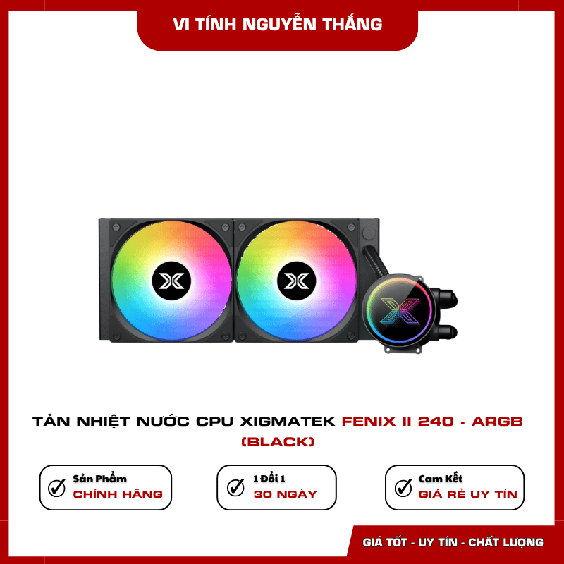 Tản nhiệt nước CPU Xigmatek FENIX II 240 ARGB Black radiator 240mm