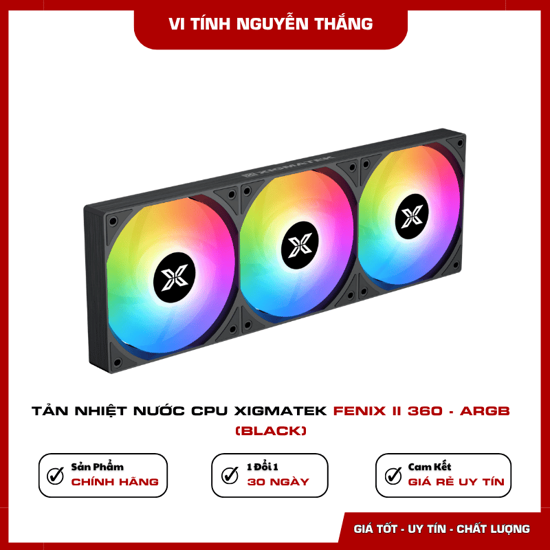 Quạt PWM ARGB của tản nhiệt Xigmatek FENIX II 360 Black