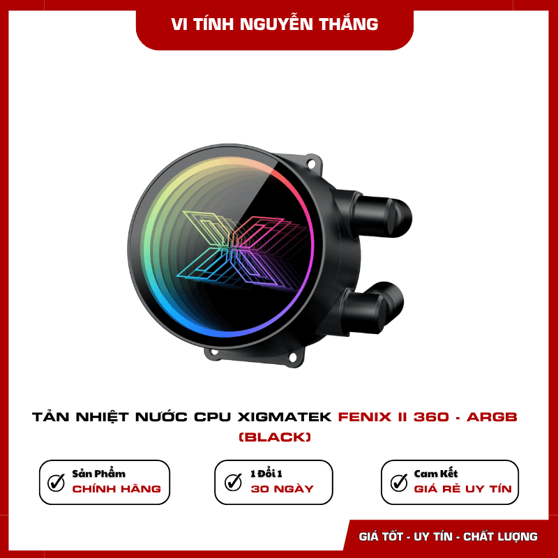 Tản nước AIO Xigmatek FENIX II 360 ARGB Black hỗ trợ Intel AMD