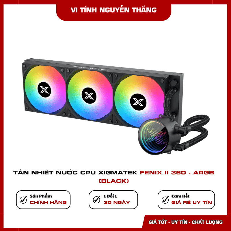 Tản nhiệt nước CPU Xigmatek FENIX II 360 ARGB Black radiator 360mm