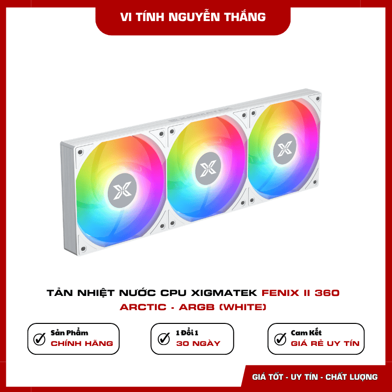 Fan PWM ARGB của tản nhiệt nước Xigmatek FENIX II 360 Arctic White