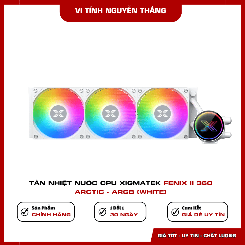 Tản nhiệt nước CPU Xigmatek FENIX II 360 Arctic ARGB White radiator 360mm