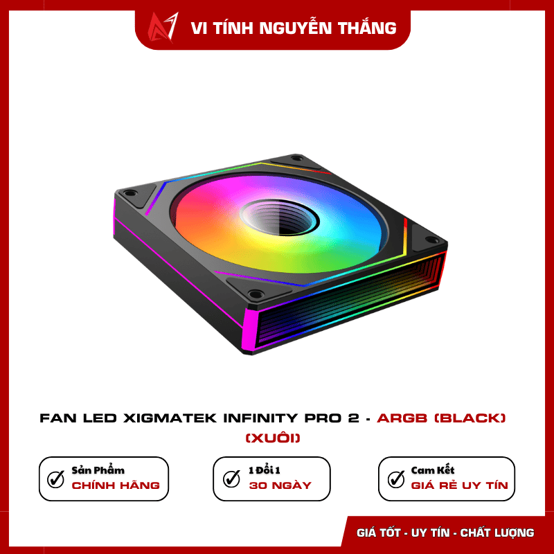 Fan Led Xigmatek Infinity Pro 2 ARGB Black Xuoi hieu ung LED vo cuc