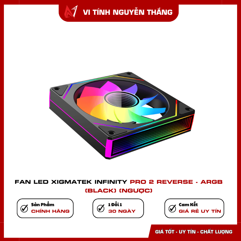 Fan Xigmatek Infinity Pro 2 Reverse ARGB Black hiệu ứng LED vô cực