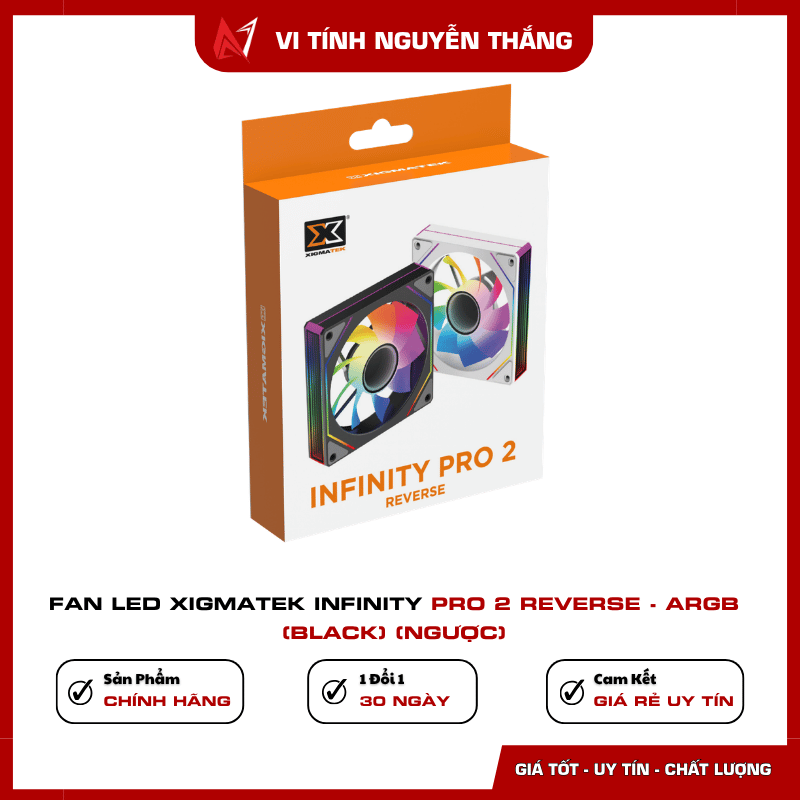 Fan Led Xigmatek Infinity Pro 2 Reverse Black vận hành êm ái