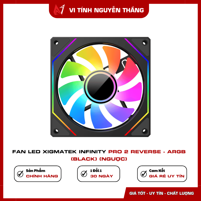 Fan Led Xigmatek Infinity Pro 2 Reverse ARGB Black cánh ngược
