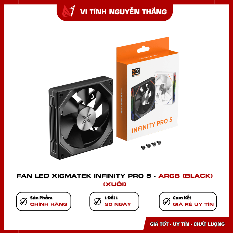 Fan case Xigmatek Infinity Pro 5 Black vận hành êm