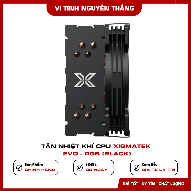 Thiết kế Xigmatek EVO RGB Black dành cho CPU Intel