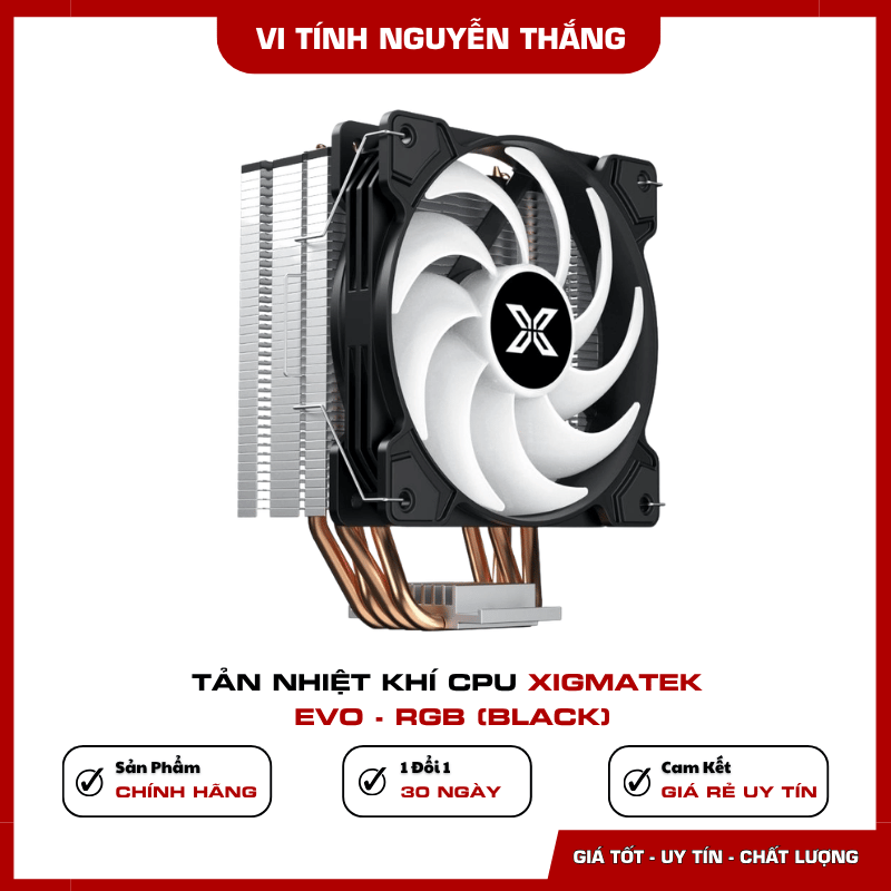 Xigmatek EVO RGB Black hỗ trợ TDP 180W