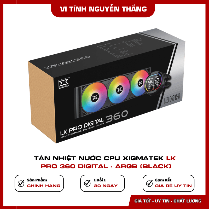 Tản nhiệt nước Xigmatek LK Pro 360 Digital Black radiator 360mm