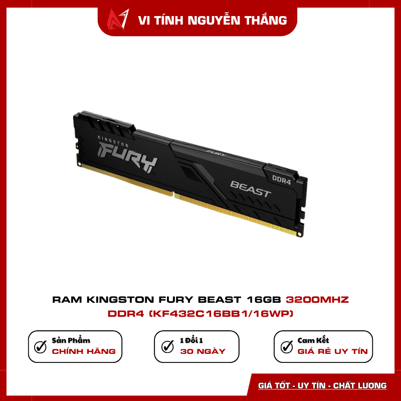 Ram Kingston FURY Beast 16GB 3200MHz DDR4