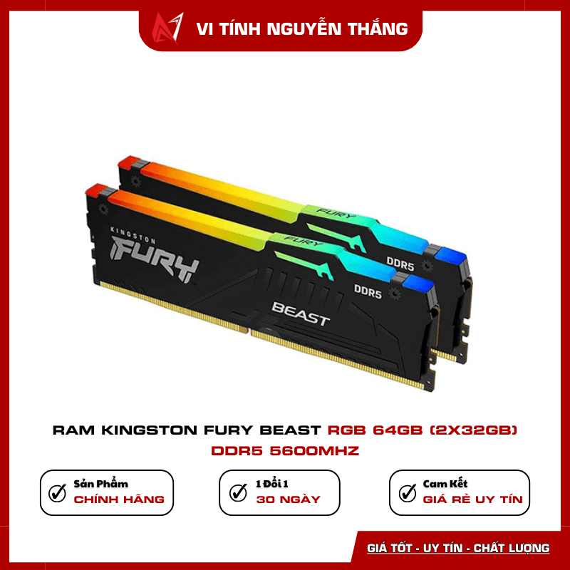 RAM Kingston Fury Beast RGB tản nhiệt