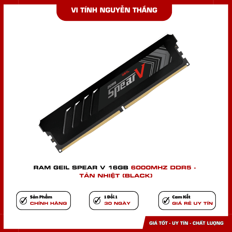 Ram GEIL Spear V tản nhiệt màu đen