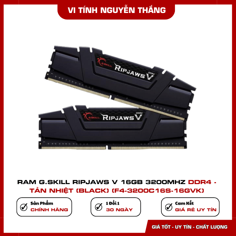G.Skill Ripjaws V DDR4 3200MHz CL16 tản nhiệt màu đen