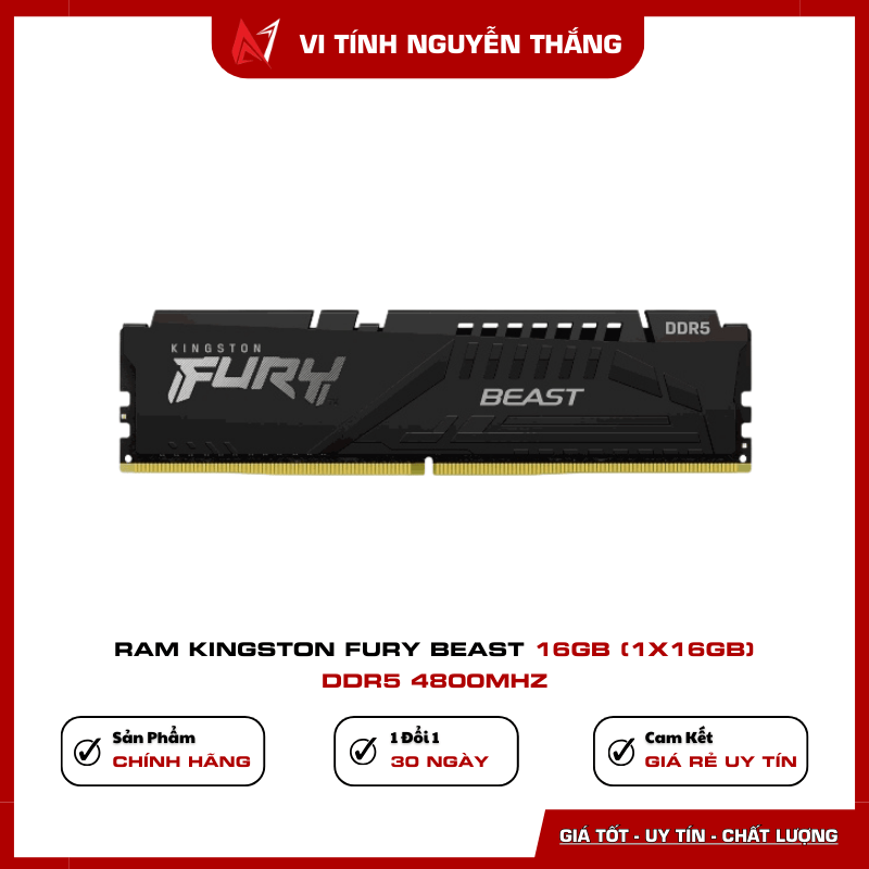 RAM Kingston Fury Beast 16GB DDR5 4800MHz