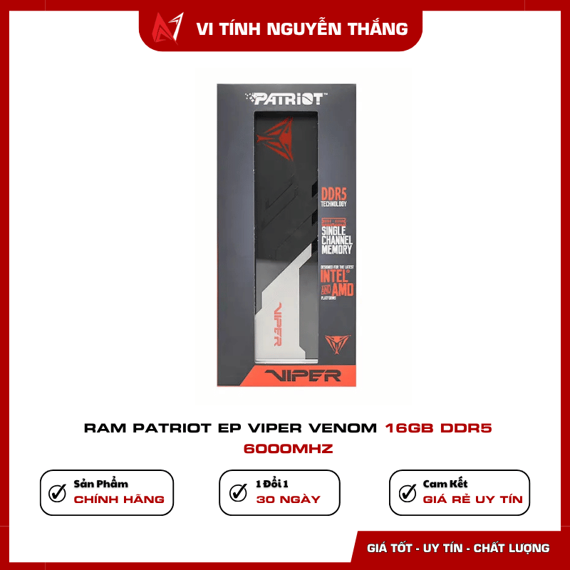Patriot EP Viper Venom DDR5 thiết kế tản nhiệt