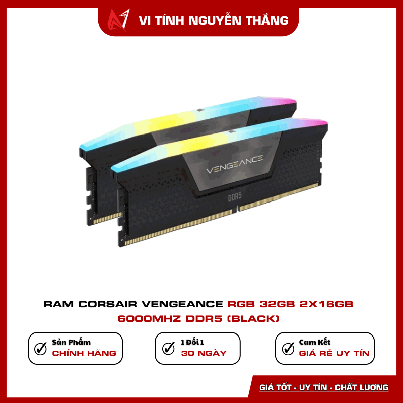 RAM Corsair Vengeance RGB 32GB 6000MHz DDR5 Black