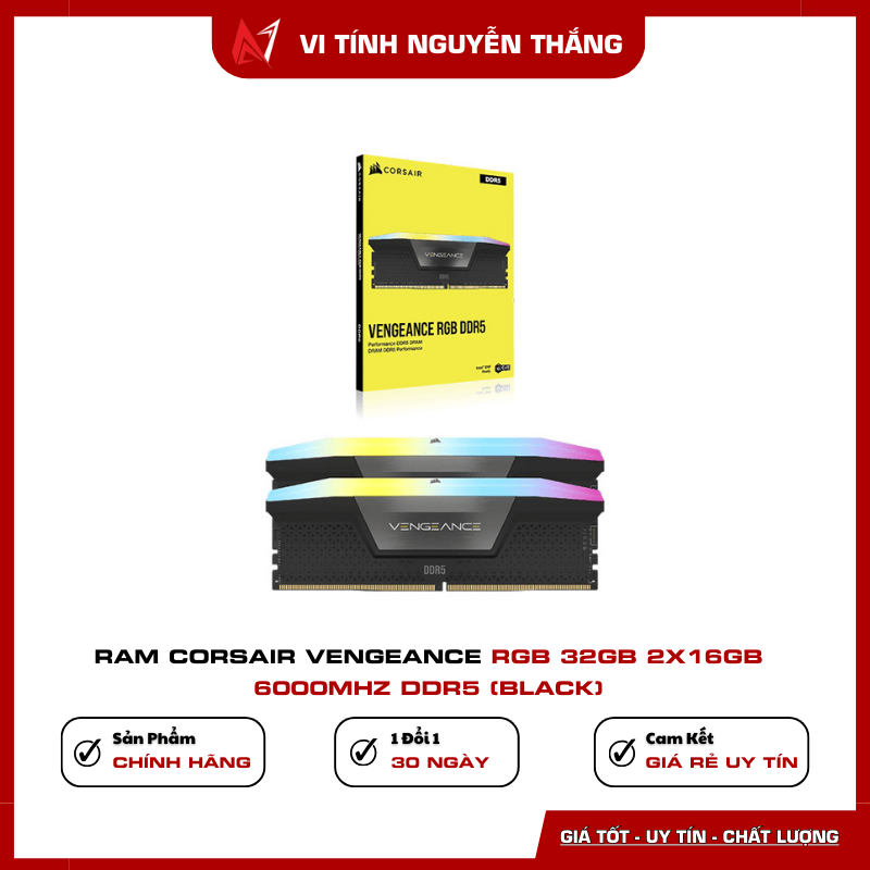 RAM Corsair Vengeance RGB 32GB 6000MHz DDR5 Black