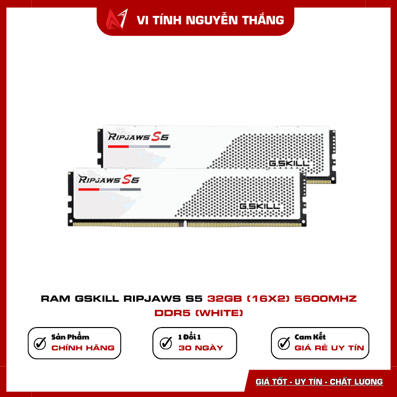 RAM G.Skill Ripjaws S5 32GB 5600MHz DDR5 White