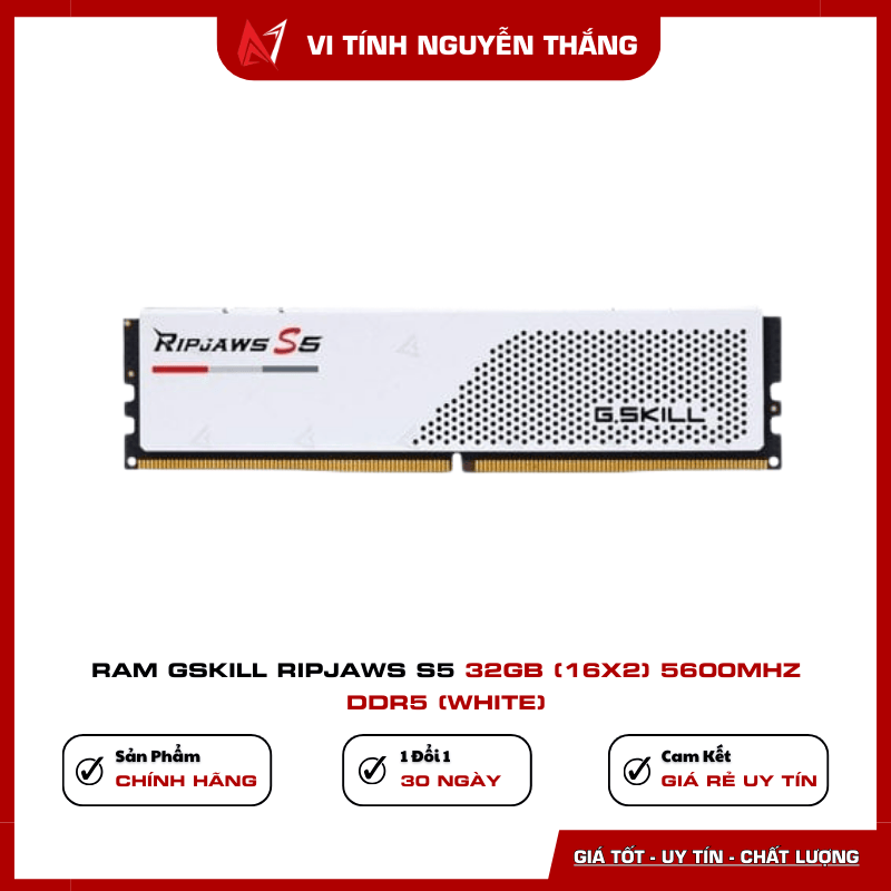 RAM G.Skill Ripjaws S5 32GB 5600MHz DDR5 White