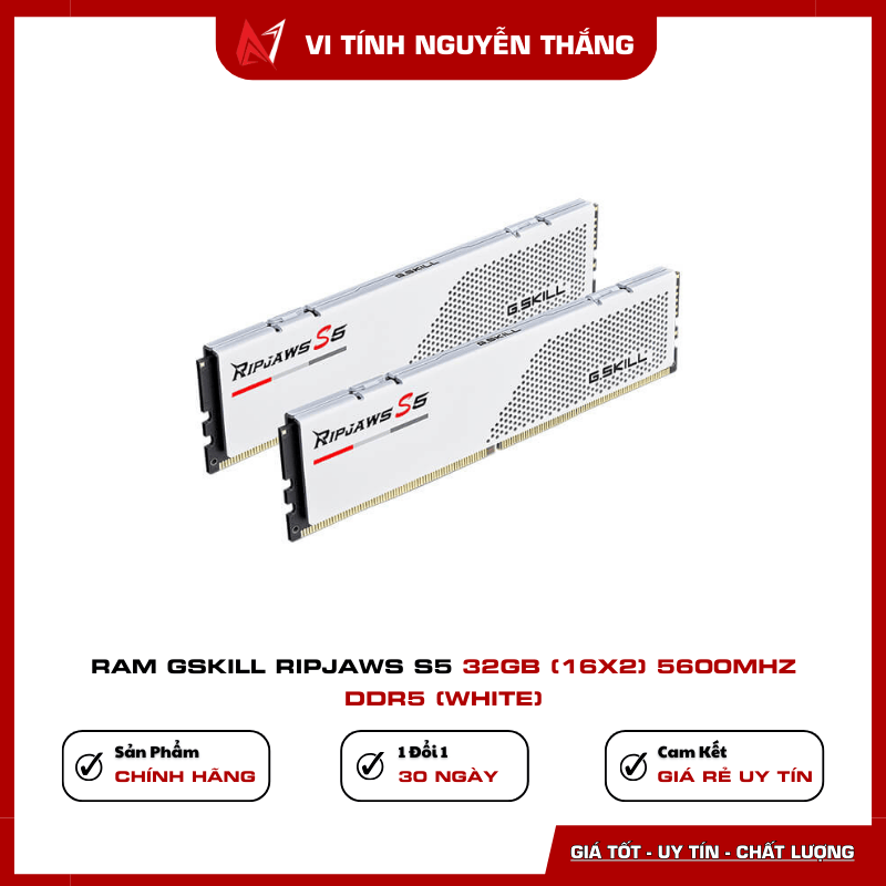 RAM G.Skill Ripjaws S5 32GB 5600MHz DDR5 White