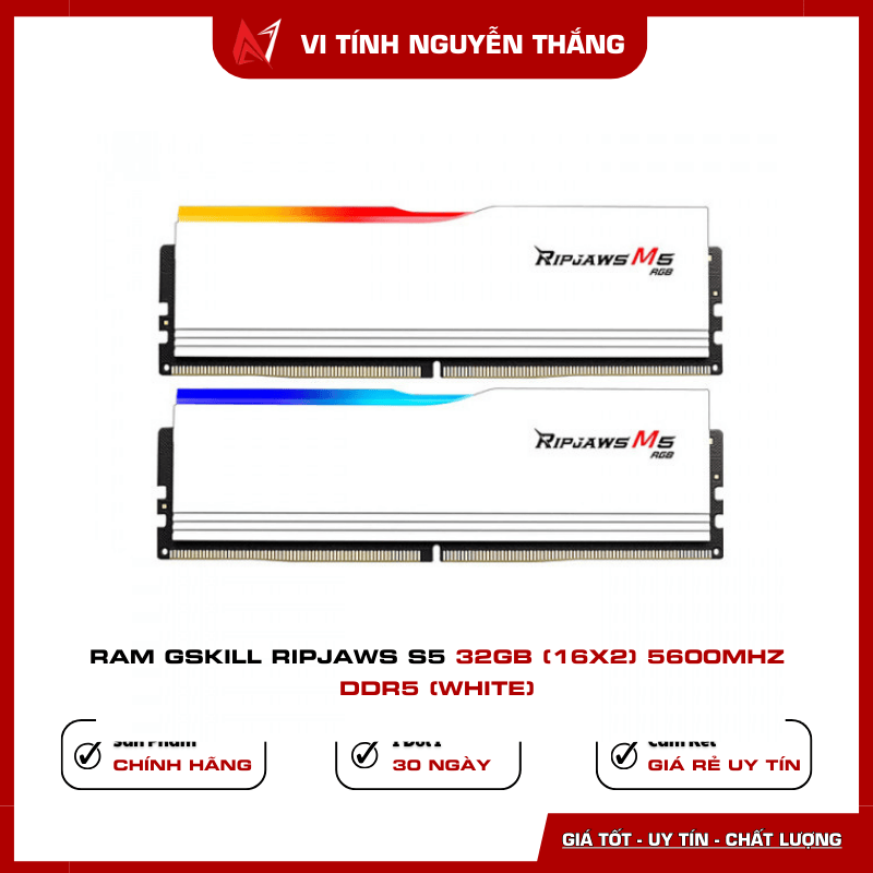 RAM G.Skill Ripjaws S5 32GB 5600MHz DDR5 White