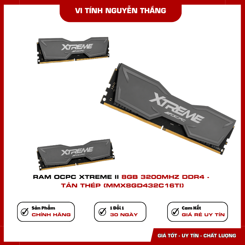 Tản thép màu Titan của RAM OCPC Xtreme II 8GB