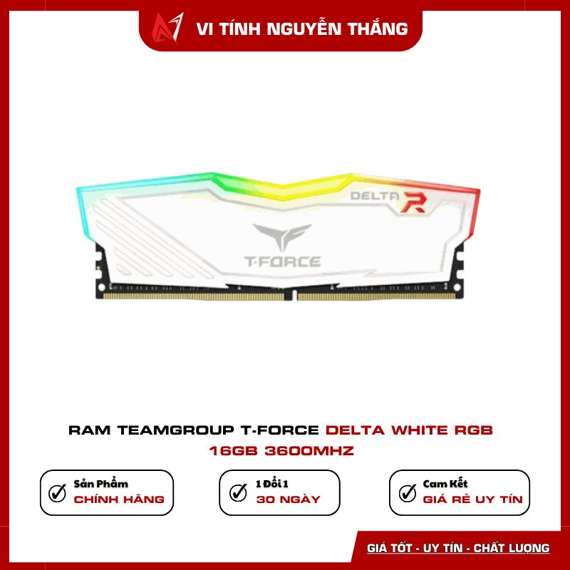 Ram TeamGroup T-Force Delta White RGB 16GB 3600MHz DDR4