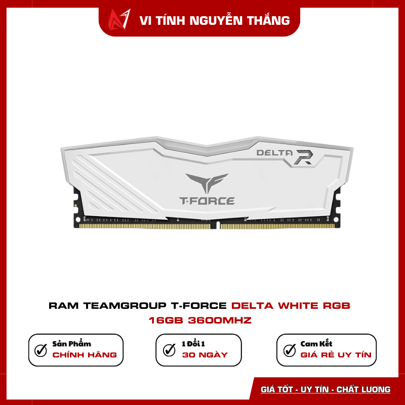 Ram TeamGroup T-Force Delta White RGB 16GB 3600MHz DDR4