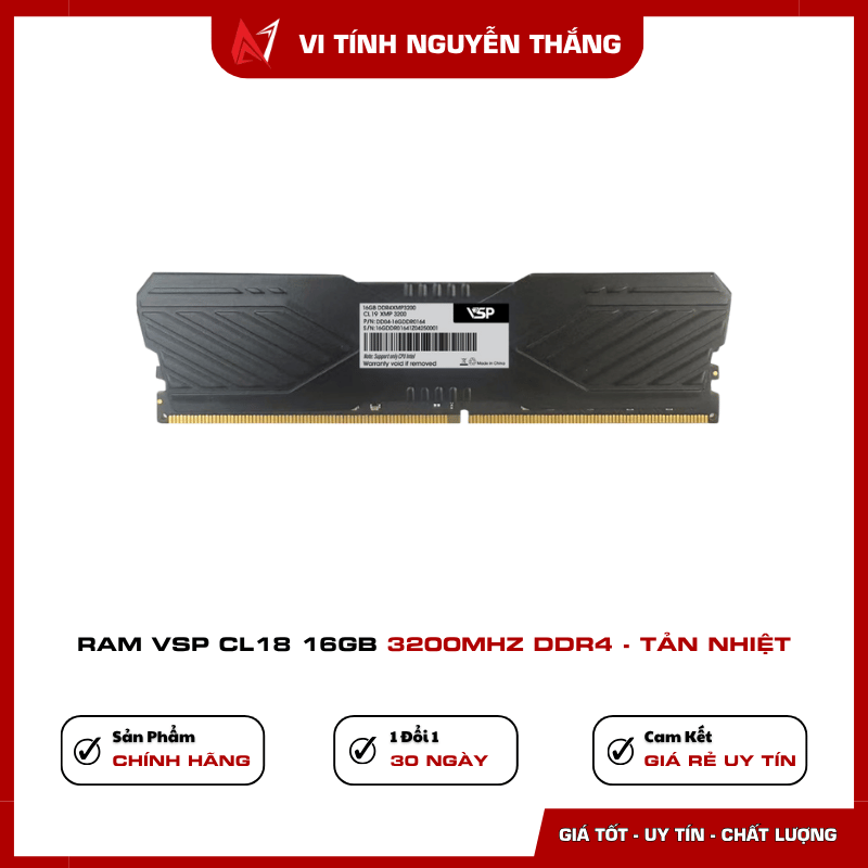 RAM VSP 16GB DDR4 3200MHz CL18 có tản nhiệt