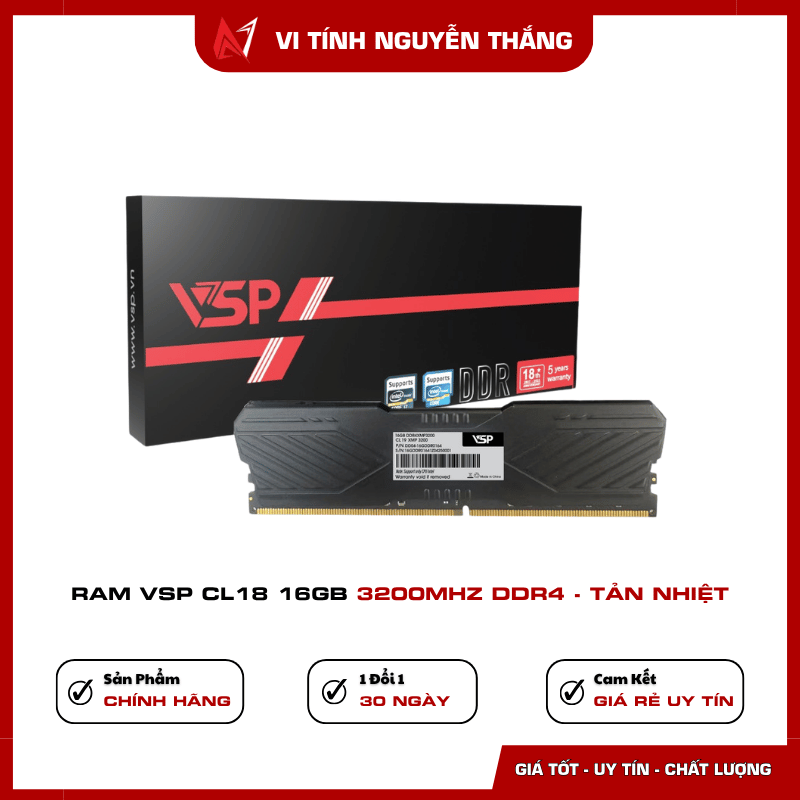 Ram VSP CL18 16GB 3200MHz DDR4 tản nhiệt Ram VSP CL18 16GB 3200MHz DDR4 tản nhiệt cho PC