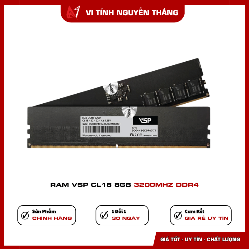 RAM VSP DDR4 8GB bus 3200MHz độ trễ CL18