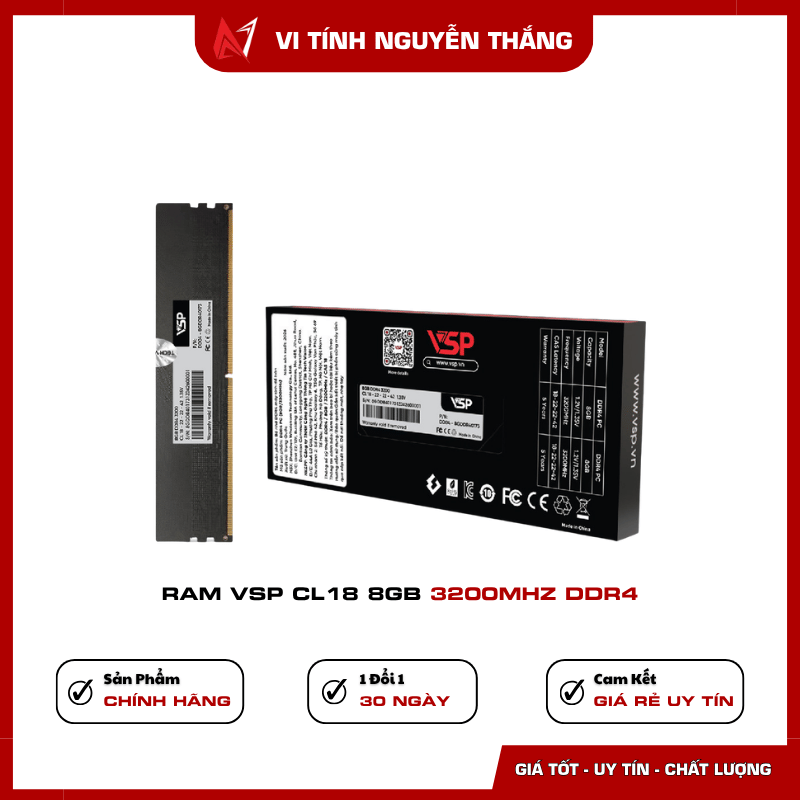 RAM VSP CL18 8GB 3200MHz DDR4 tiết kiệm điện ổn định
