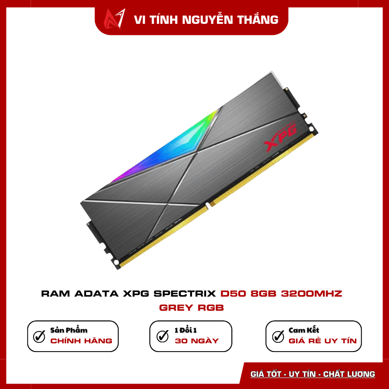 Ram ADATA XPG Spectrix D50 8GB 3200MHz Grey RGB