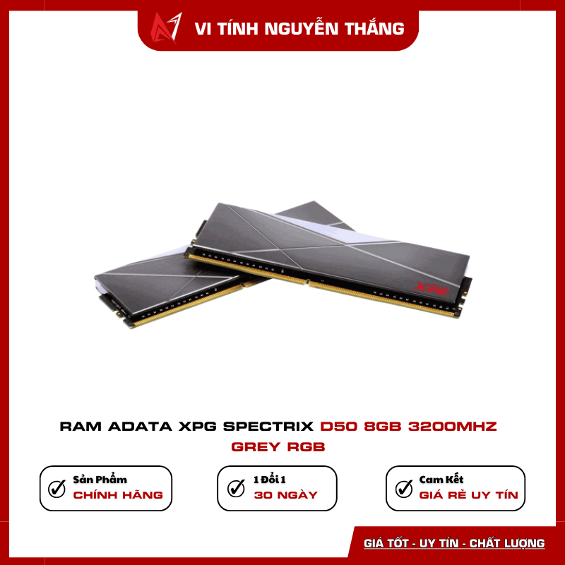 Ram ADATA XPG Spectrix D50 8GB 3200MHz Grey RGB
