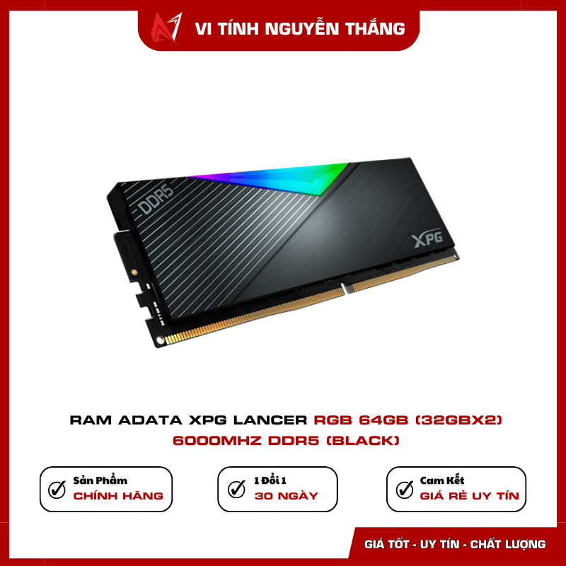 Tản nhiệt đen RGB của Ram Adata XPG Lancer DDR5