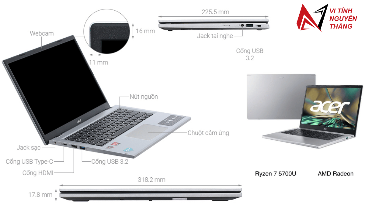 Laptop Acer Aspire 3 A314 cho học sinh cấp 2, cấp 3 học trực tuyến