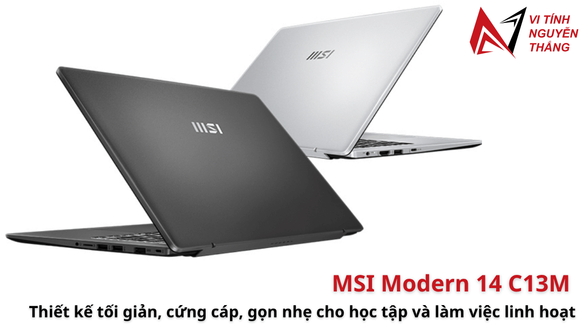Laptop mỏng nhẹ MSI Modern 14 inch cho sinh viên mang lên trường mỗi ngày